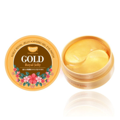 KOELF Гидрогелевые патчи для глаз с золотом 60шт Gold Royal Jelly Eye Patch