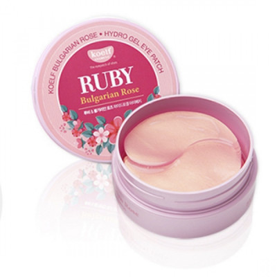 KOELF Гідрогелеві патчі для очей з рубіном 60шт Ruby Bulgarian Rose Eye Patch 