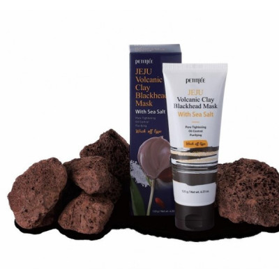 PETITFEE Маска для лица с вулканическим пеплом 120g Jeju Volcanic Clay Blackhead Mask With Sea Salt