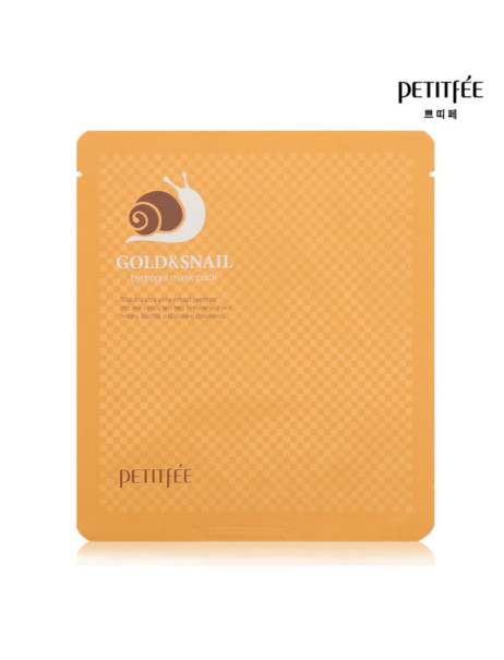 PETITFEE Гідрогелева маска для обличчя з золотом і равликом 30g Gold Snail Hydrogel Mask