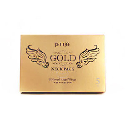 PETITFEE Гидрогелевая маска для шеи с плацентой Hydrogel Angel Wings Gold