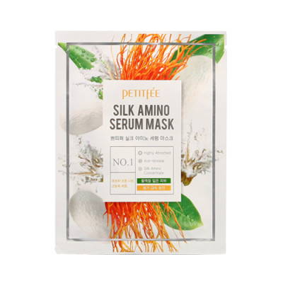 PETITFEE Маска для лица с протеинами шелка Silk Amino Serum Mask