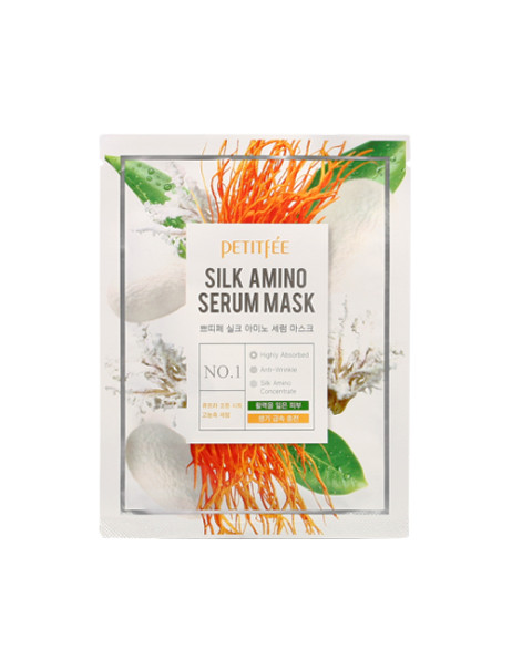 PETITFEE Маска для обличчя з протеїнами шовку 25g Silk Amino Serum Mask