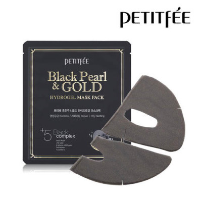 PETITFEE Гидрогелевая маска с золотом и черным жемчугом Black Pearl Gold Hydrogel Mask Pack