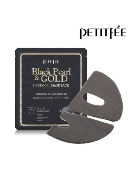 PETITFEE Гідрогелева маска з золотом і чорним перлами Black Pearl Gold Hydrogel Mask Pack