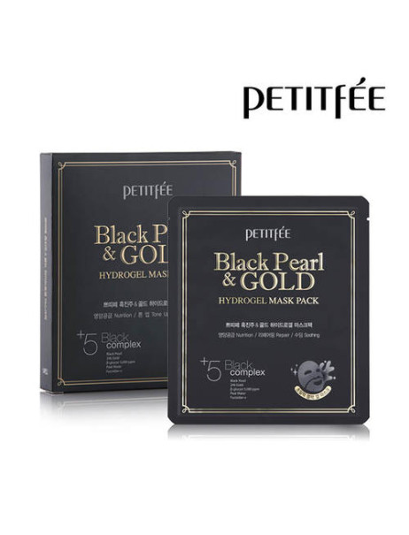 Гідрогелева маска PETITFEE із золотом та чорними перлами