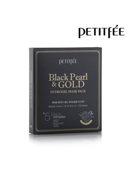 PETITFEE Black Pearl Gold Hydrogel Mask Pack Гідрогелева маска