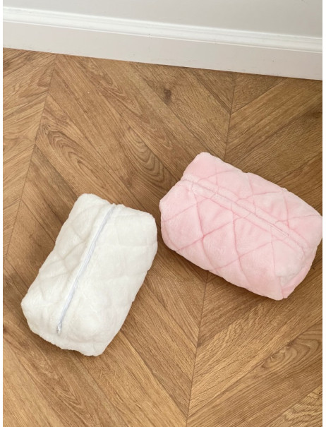 Puff Косметичка Білий плюш