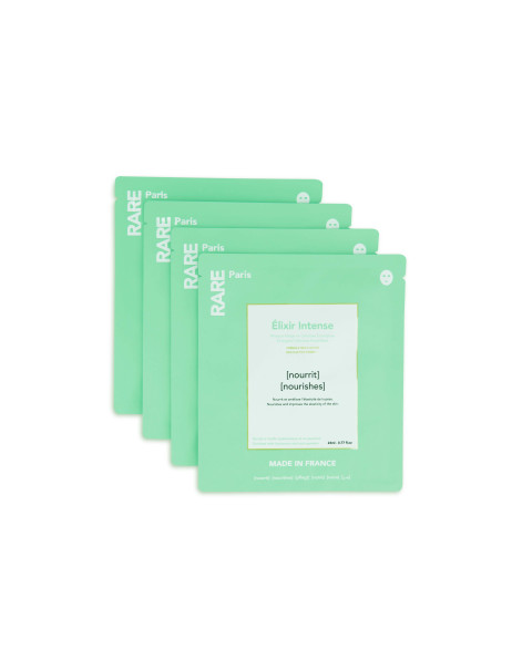 RARE Paris Box of 5 Élixir Intense Nourishing Face Mask Набір з п'яти поживних масок для обличчя з гіалуроновою кислотою та скваланом