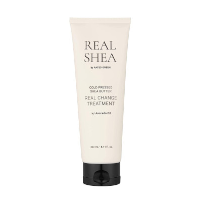 Rated Green Real Shea Cold Pressed Shea Butter Change Treatment Поживна маска для сухих, кучерявих і пошкодженого волосся 