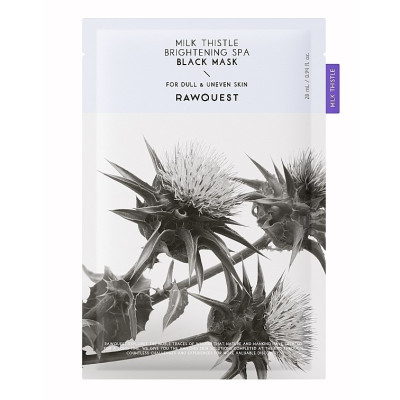 Rawquest Milk Thistle Brightening Spa Black Mask Осветляющая тканевая маска с расторопшей