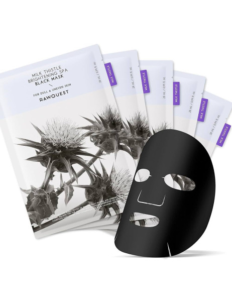 Rawquest Milk Thistle Brightening Spa Black Mask Освітлювальна тканинна маска з розторопшею