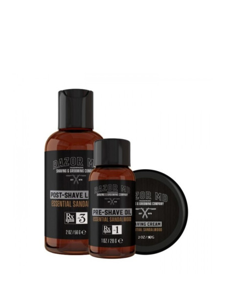 Razor MD Travel Trio Essential Sandalwood Набор для путешествий с экстрактом сандалового дерева