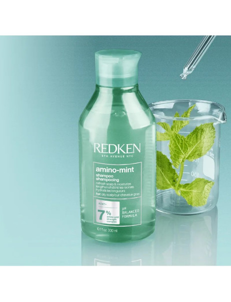 Redken Amino Mint Shampoo Освіжальний шампунь для контролю жирності шкіри голови та зволоження волосся по довжині