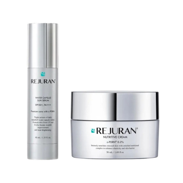 Rejuran Rejuran Water Capsule Sun Serum SPF 50 + Rejuran Nutritive Cream Набір для щоденного догляду за шкірою