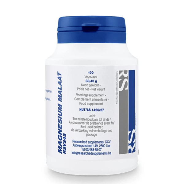 Researched Supplements Magnesium Malaat 100 C Дієтична добавка Магнезіум Малат №100