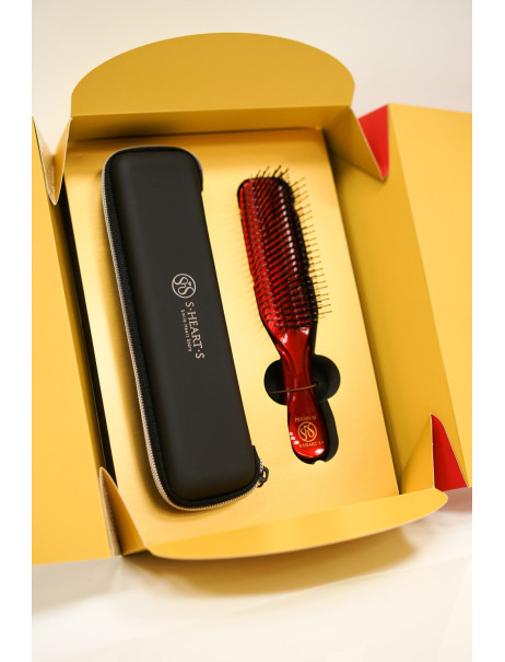S-Heart-S Sasso Scalp Brush Premium Red Long (Gift Box) Расческа в подарочном боксе