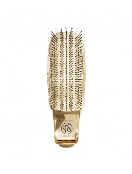 S-Heart-S Sasso Scalp Brush Premium Short Champagne Gold Расческа для волос