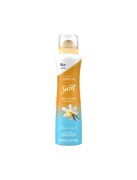 Secret Weightless Dry Spray Cozy Vanilla Дезодорант-антиперспирант с ароматом ванили