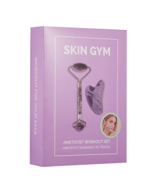 Skin Gym Amethyst Workout Set Набір для масажу обличчя Роллер + скребок Гуаша з аметисту - Написати відгук