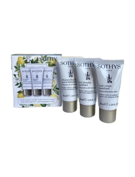 Sothys Body Promo Box Набір мініатюр для догляду за тілом та волоссям лимон та петитгрейн