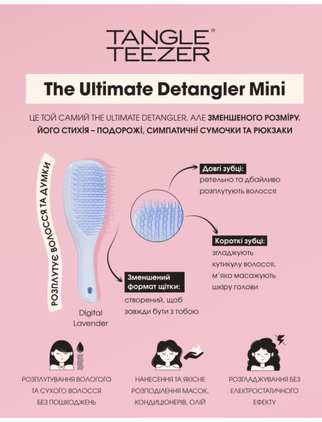 Tangle Teezer The Ultimate Detangler Mini Fine & Fragile Jade Lagoon Щітка для волосся