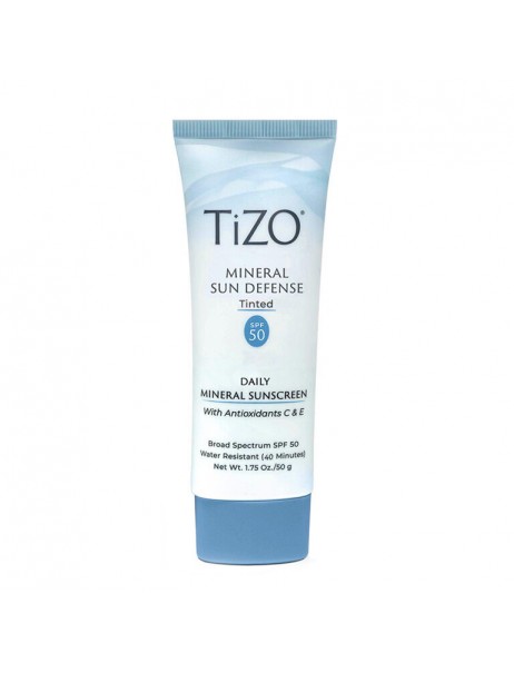 TiZO Mineral Sun Defense Tinted SPF 50 Мінеральний сонцезахисний крем з відтінком