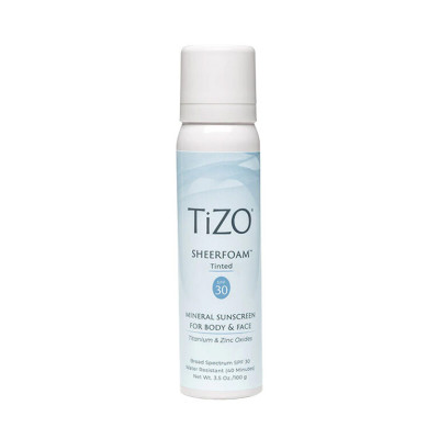 TiZO SheerFoam Body & Face Tinted SPF 30 Мінеральна сонцезахисна пінка для обличчя та тіла тонуюча
