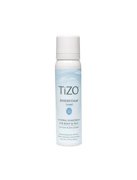 TiZO SheerFoam Body & Face Tinted SPF 30 Мінеральна сонцезахисна пінка для обличчя та тіла тонуюча