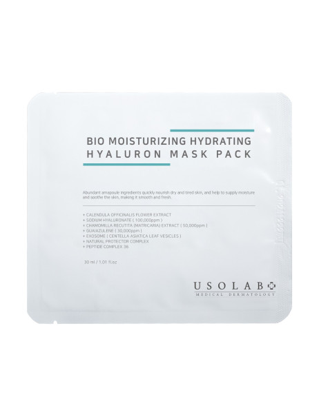 Usolab Bio Moisturizing Hydrating Hyaluron Mask Зволожуюча, заспокійлива та омолоджуюча маска