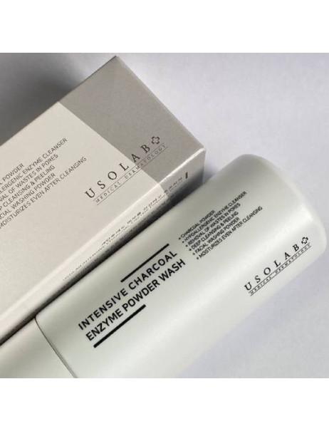 Usolab Intensive Charcoal Enzyme Powder Wash Ензимна пудра для жирної та проблемної шкіри