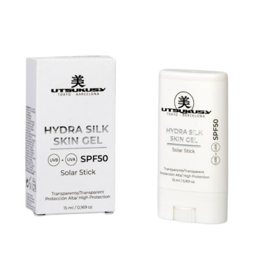 Utsukusy Hydra Silk Skin Gel Stick SPF 50 Прозрачный солнцезащитный стик для лица и тела 