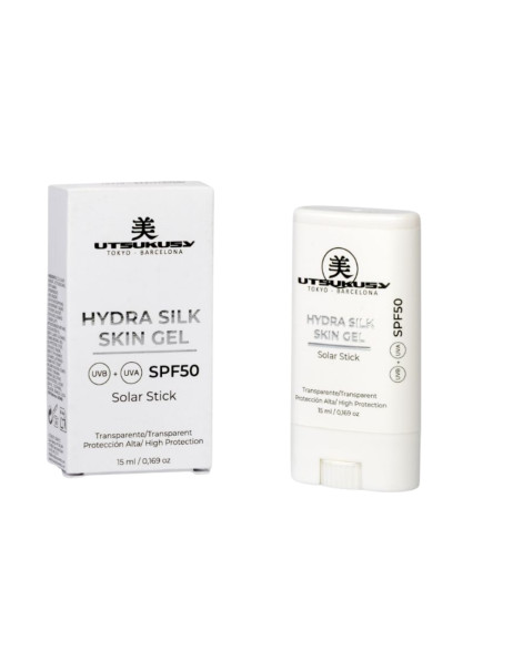 Utsukusy Hydra Silk Skin Gel Stick SPF 50 Прозорий сонцезахисний стік для обличчя та тіла