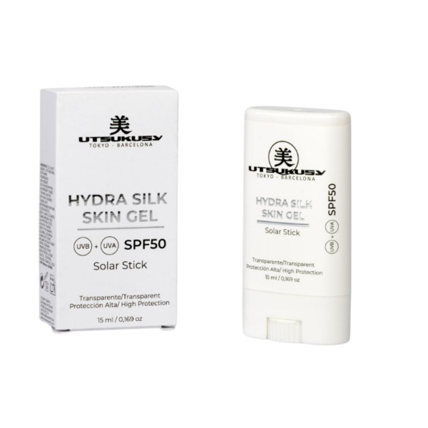 Utsukusy Hydra Silk Skin Gel Stick SPF 50 Прозорий сонцезахисний стік для обличчя та тіла