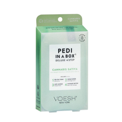 Voesh Pedi In A Box Deluxe 4 Step Cannabis Sativa Набір для педикюру делюкс "Конопля релакс"