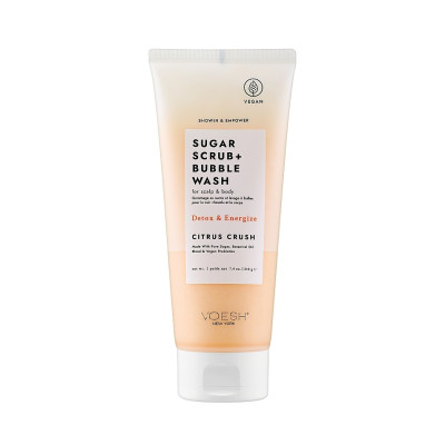 Voesh Sugar Scrub & Bubble Wash For Scalp and Body Citrus Crush Цукровий скраб для шкіри голови та тіла "Цитрусовий краш"