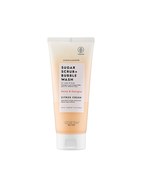 Voesh Sugar Scrub & Bubble Wash For Scalp and Body Citrus Crush Цукровий скраб для шкіри голови та тіла 