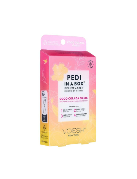 Voesh Pedi In A Box Deluxe 4 Step Coco Colada Oasis Набор для педикюра делюкс 