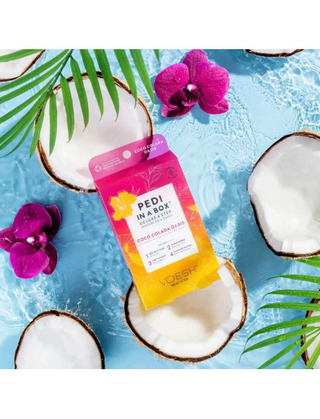 Voesh Pedi In A Box Deluxe 4 Step Coco Colada Oasis Набор для педикюра делюкс 