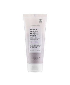Voesh Sugar Scrub & Bubble Wash For Scalp and Body Lavender Land Цукровий скраб для шкіри голови та тіла 