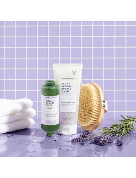 Voesh Sugar Scrub & Bubble Wash For Scalp and Body Lavender Land Цукровий скраб для шкіри голови та тіла 