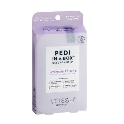 Voesh Pedi In A Box Deluxe 4 Step Lavender Relieve Набір для педікюру делюкс "Лавандове полегшення"