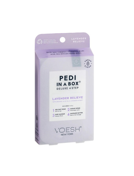 Voesh Pedi In A Box Deluxe 4 Step Lavender Relieve Набор для педикюра делюкс 