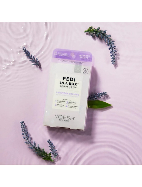 Voesh Pedi In A Box Deluxe 4 Step Lavender Relieve Набор для педикюра делюкс 
