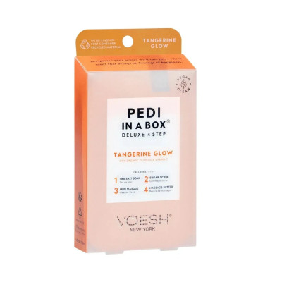 Voesh Pedi In A Box Deluxe 4 Step Tangerine Glow Набір для педикюру делюкс "Мандариновий твіст"