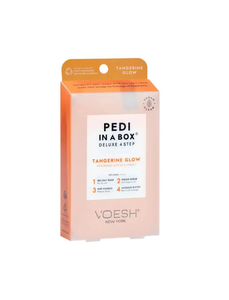 Voesh Pedi In A Box Deluxe 4 Step Tangerine Glow Набор для педикюра делюкс 