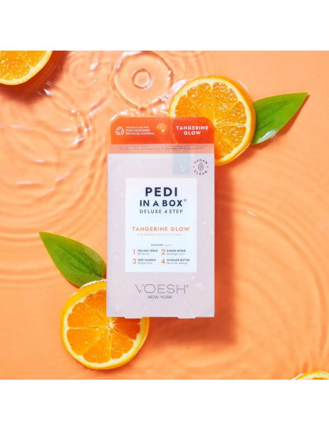 Voesh Pedi In A Box Deluxe 4 Step Tangerine Glow Набор для педикюра делюкс 