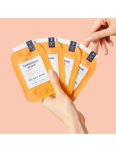 Voesh Pedi In A Box Deluxe 4 Step Tangerine Glow Набор для педикюра делюкс 