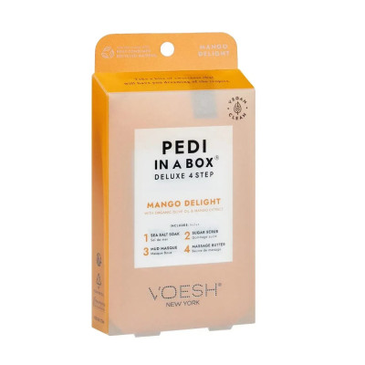 Voesh Pedi In A Box Deluxe 4 Step Mango Delight Набір для педикюру делюкс "Мангова насолода"