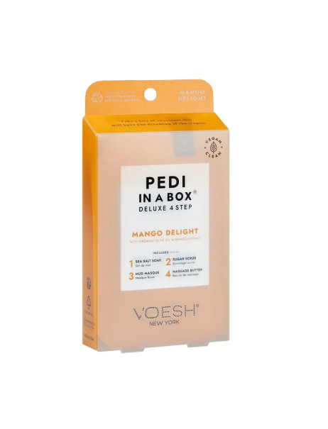 Voesh Pedi In A Box Deluxe 4 Step Mango Delight Набор для педикюра делюкс 